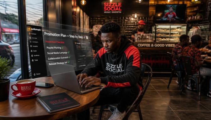 Young musician planning Audiomack campaign