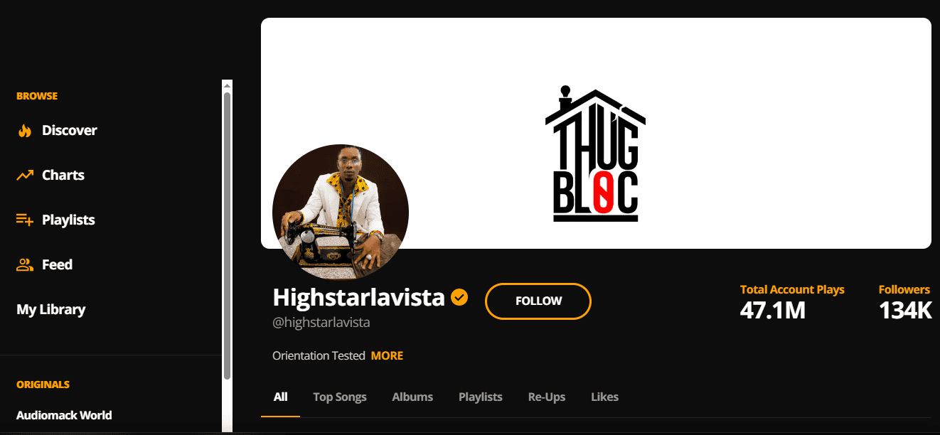 Nigerian artist optimizing profile