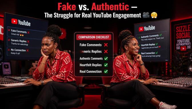 Nigerian creators comparing real vs fake comments