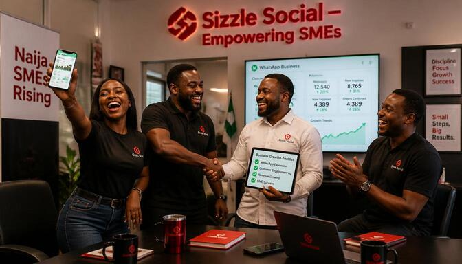 Nigerian entrepreneurs celebrating WhatsApp growth success