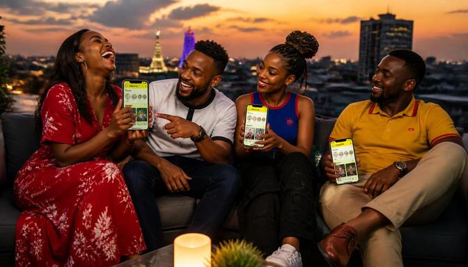 Naija friends sharing Snapchat stories