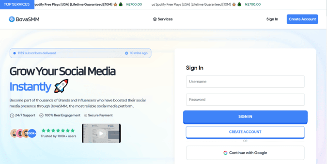Nigerian users testing BovaSMM
