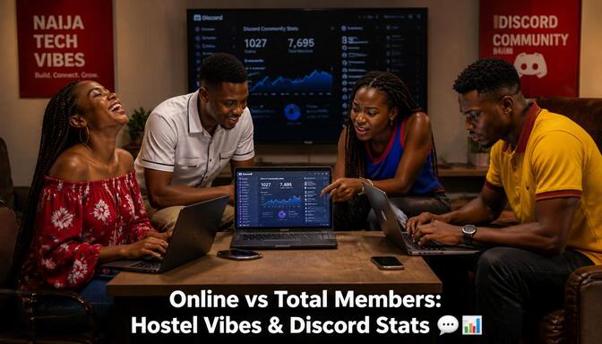Naija students viewing Discord online vs total members