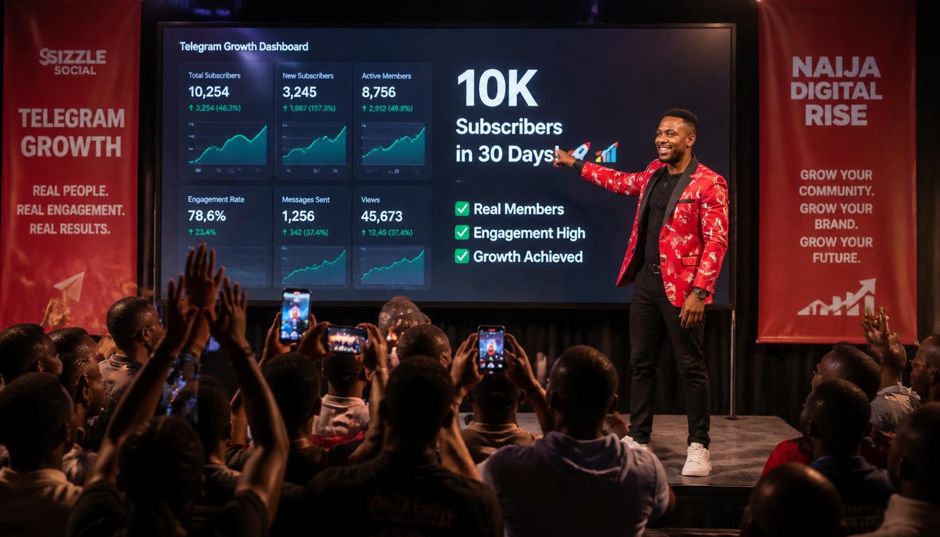 happy Nigerian influencer with audience