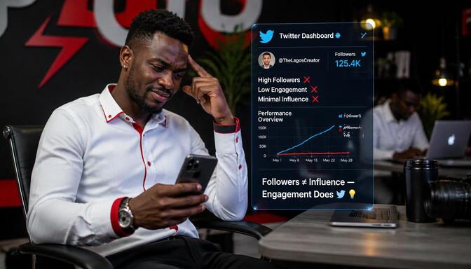 Nigerian creator with inactive followers.