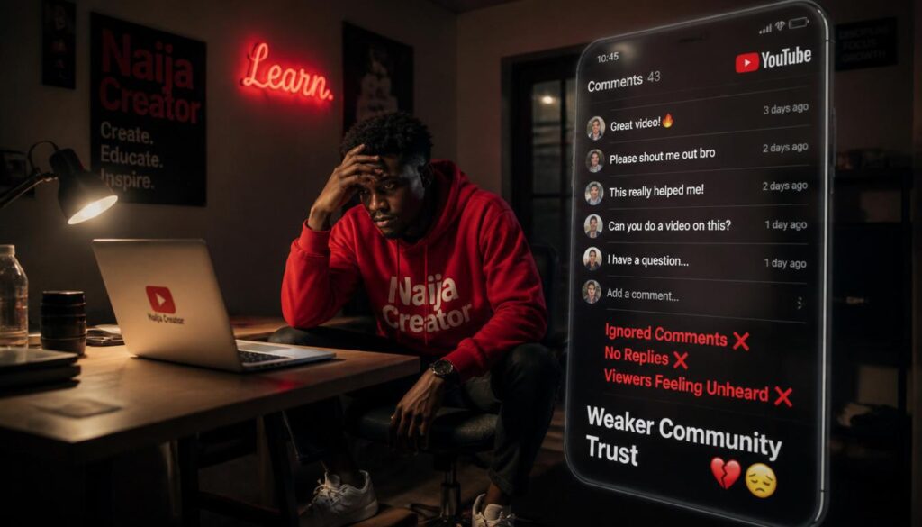 Screenshot of ignored comments