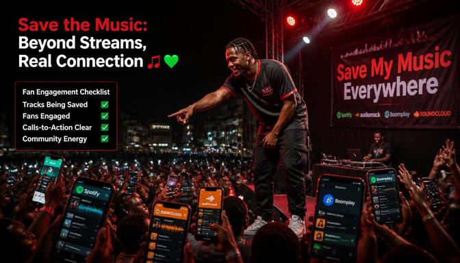 Nigerian artist promoting saves across platforms