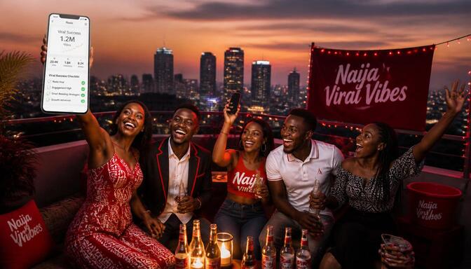 Nigerian group celebrating viral Reel