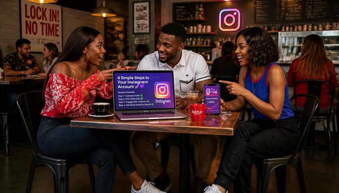 Nigerian friends celebrating as Reels views rise