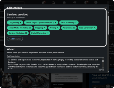 Nigerian freelancer typing keywords