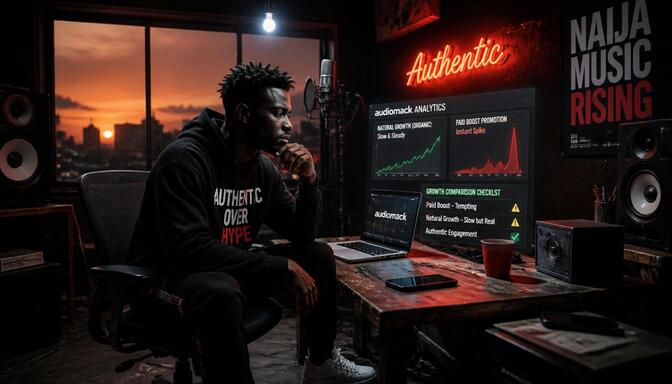 Nigerian artist comparing organic vs paid growth