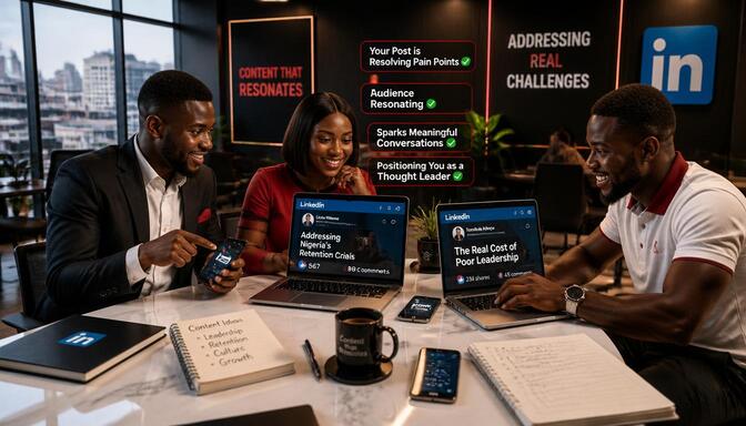 Nigerian professionals solving problems.