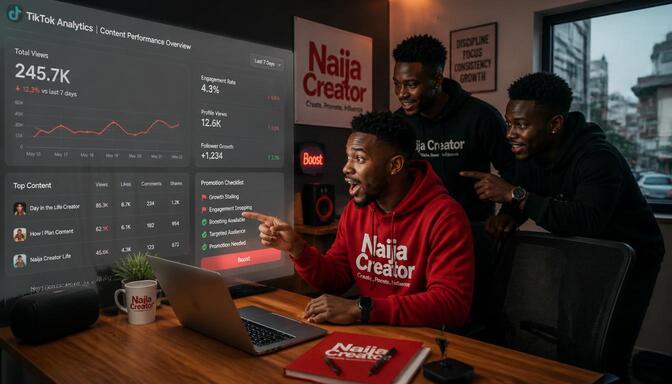 Nigerian creator promoting content.