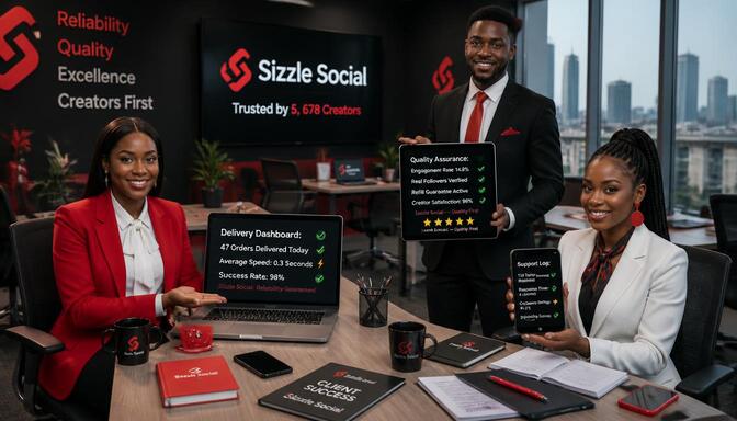 Nigerian support team in office.