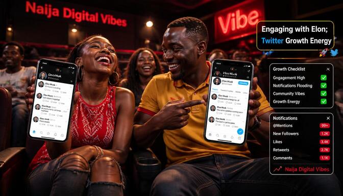 Feature image showing Nigerian youths engaging with Twitter on mobile phones