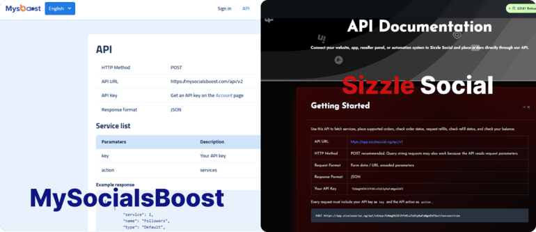 Dashboard screenshot of API tools