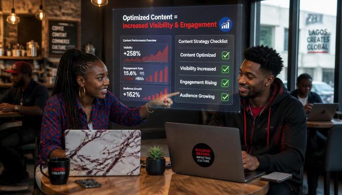 Nigerian influencer posting content.