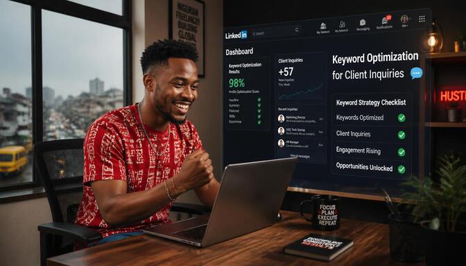 Freelancer reviewing LinkedIn inquiries