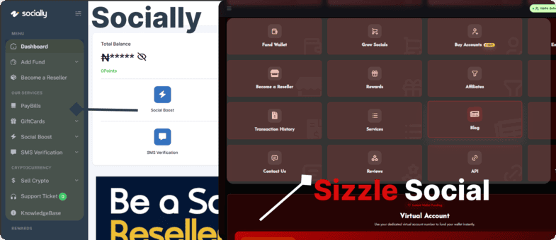 Screenshot of both platforms tools