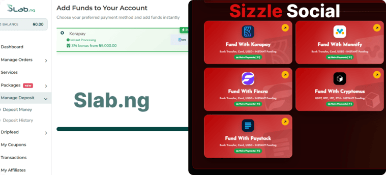 Cheapest SMM panel for Nigerians pricing screenshot