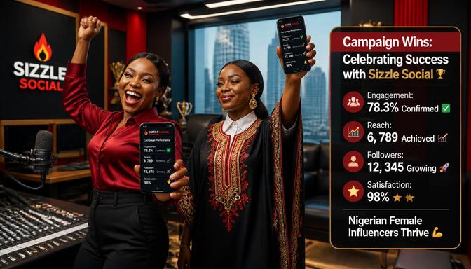 Nigerian creators celebrating Sizzle Social success