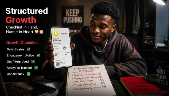 Naija creator checking Snapchat checklist