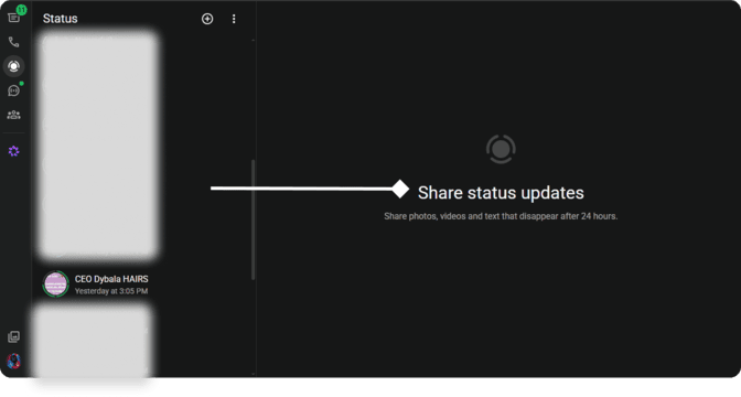 WhatsApp status updates