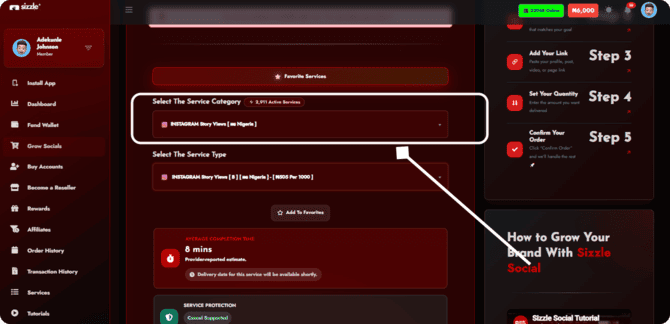 dashboard comparing Story view packages.