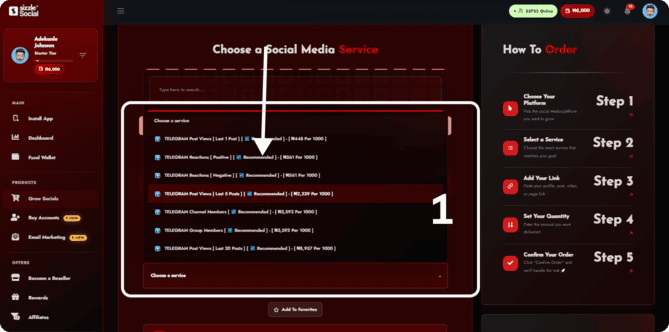 Screenshot of Sizzle Social package options.