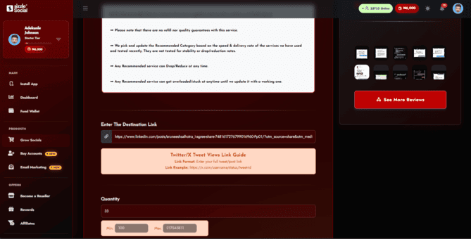 Link paste action