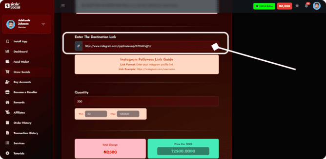 Input box for Reel link
