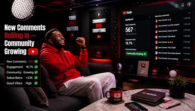 Nigerian creator celebrating comments.