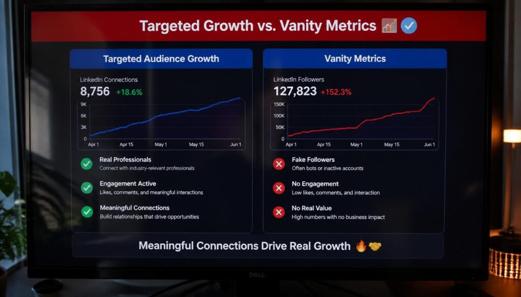 Chart of targeted vs vanity metrics
