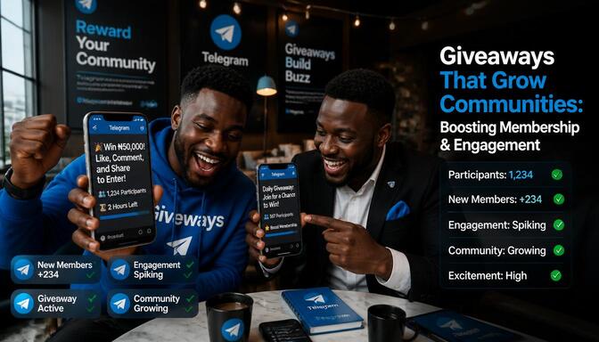 Nigerians celebrating giveaway winners