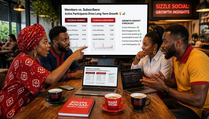 Group of Nigerians comparing Telegram subscribers.