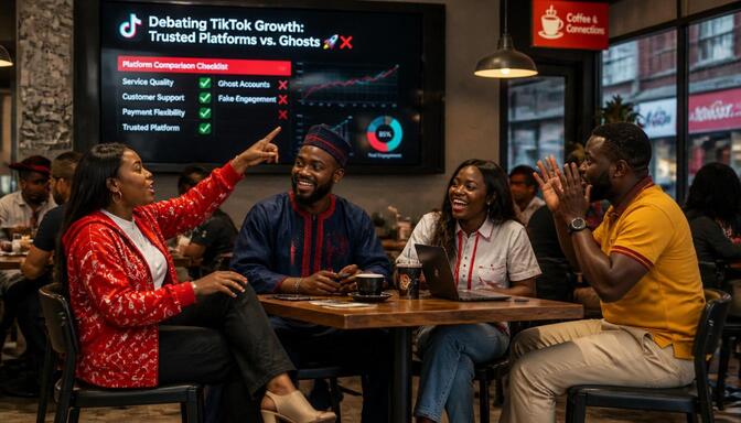 Influencers debating TikTok growth platforms