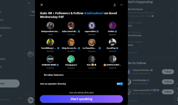 Nigerian creators in Twitter Spaces