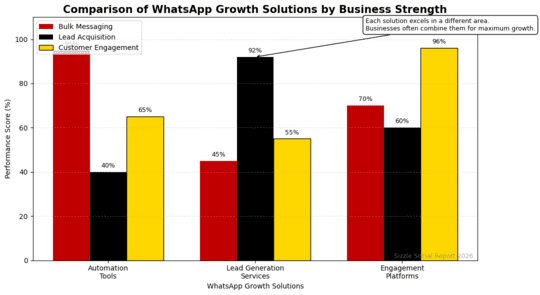 Chart showing WhatsApp growth tools Nigeria categories.