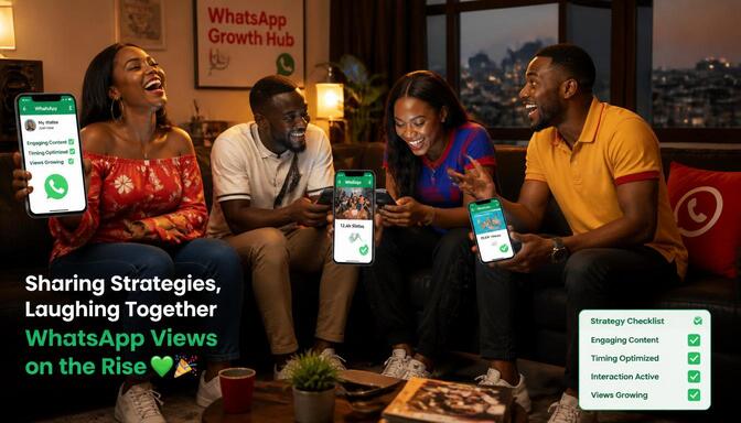 Friends laughing while sharing WhatsApp updates