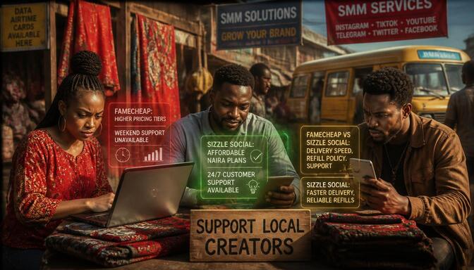 African creators comparing Famecheap and Sizzle Social panel