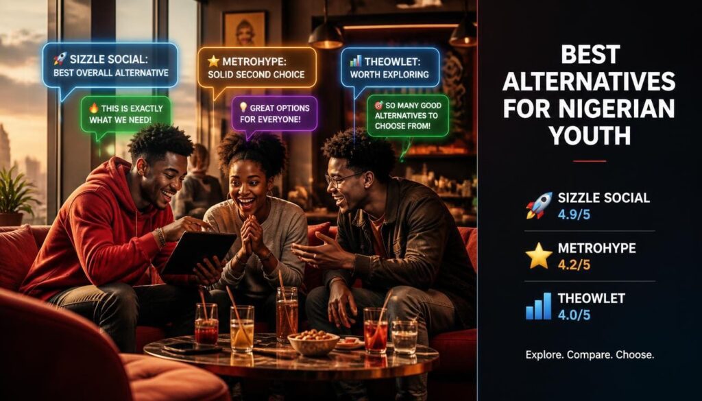 Metrohype alternatives Nigerian creators infographic