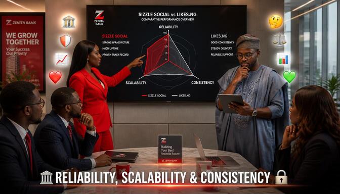 Nigerian banking hall showing radar chart of business investment metrics