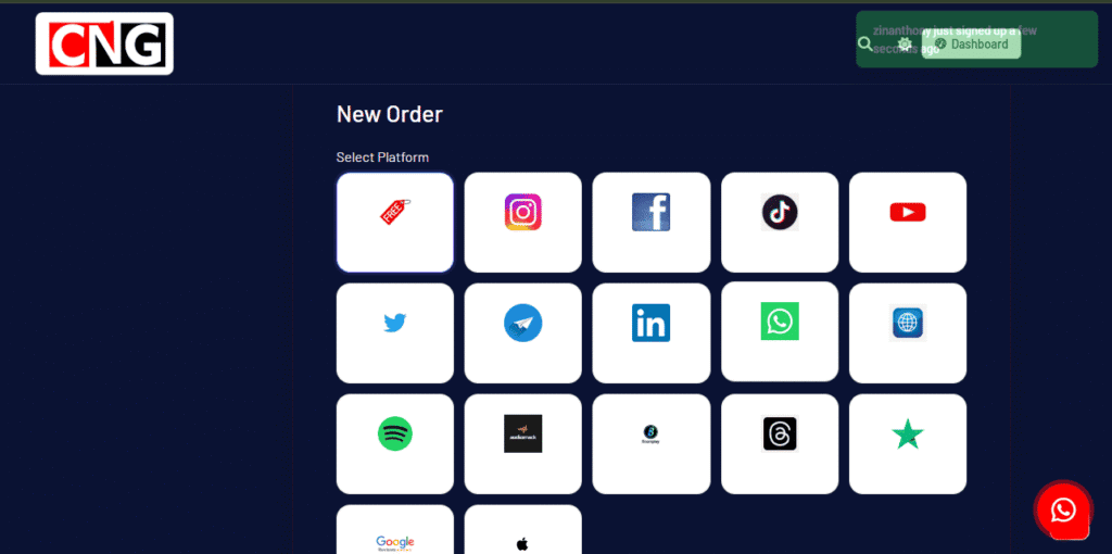 CNG Network Instagram TikTok services infographic Nigeria