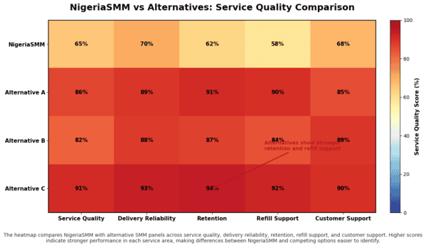 Service quality heatmap