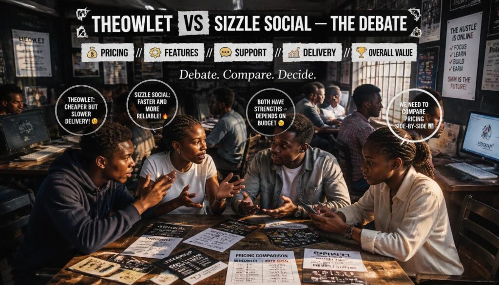 heOwlet vs Sizzle Social comparison table Nigeria