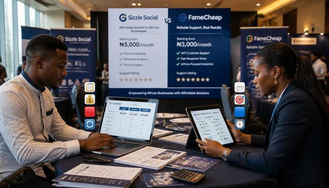African users comparing Sizzle Social vs FameCheap pricing and support