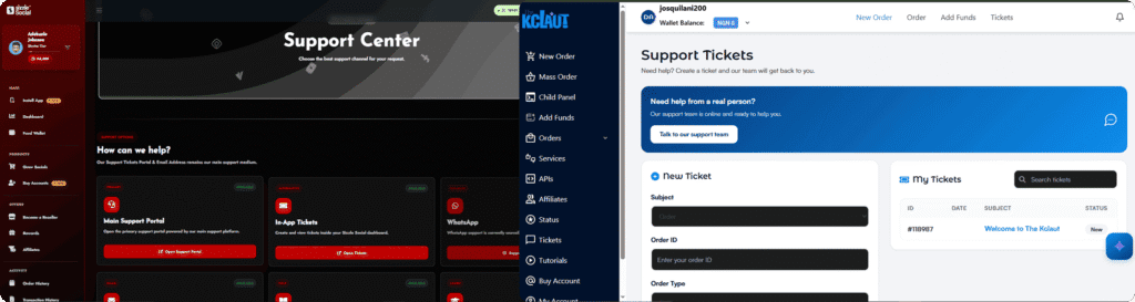 Radar chart comparing customer support