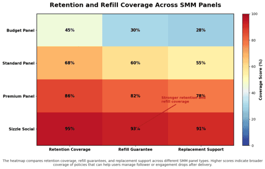 Heatmap showing refill and retention policies in SMM panels.