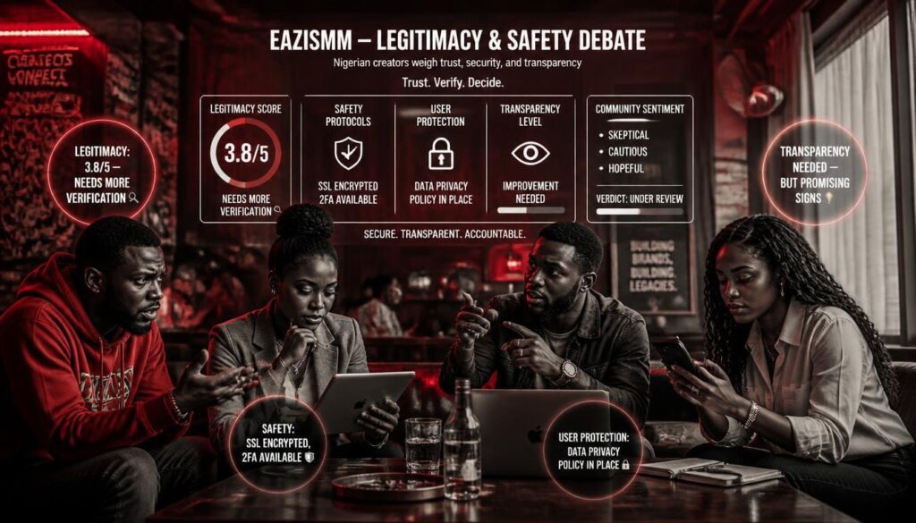 Nigerian creators analyzing infographic of safety review