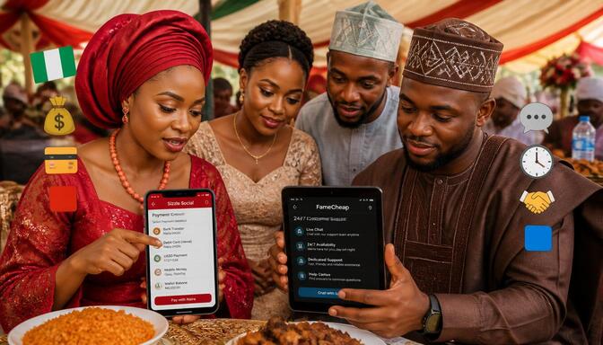 Photo of African users discussing payment options